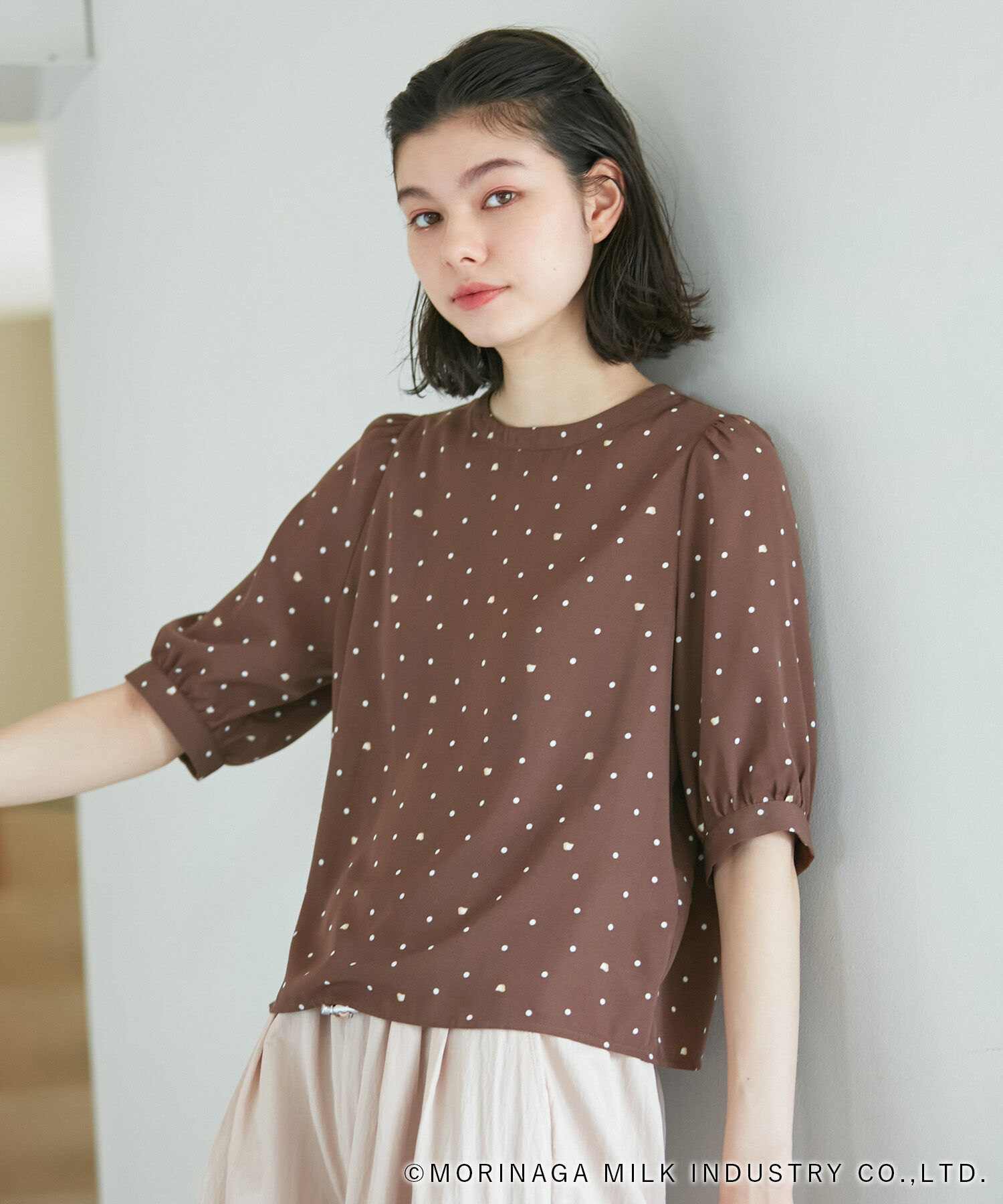 Rope&rsquo;Picnic「【Pino meets ROPE' PICNIC】Pinoドット柄ブラウス」|シャツ・ブラウス|