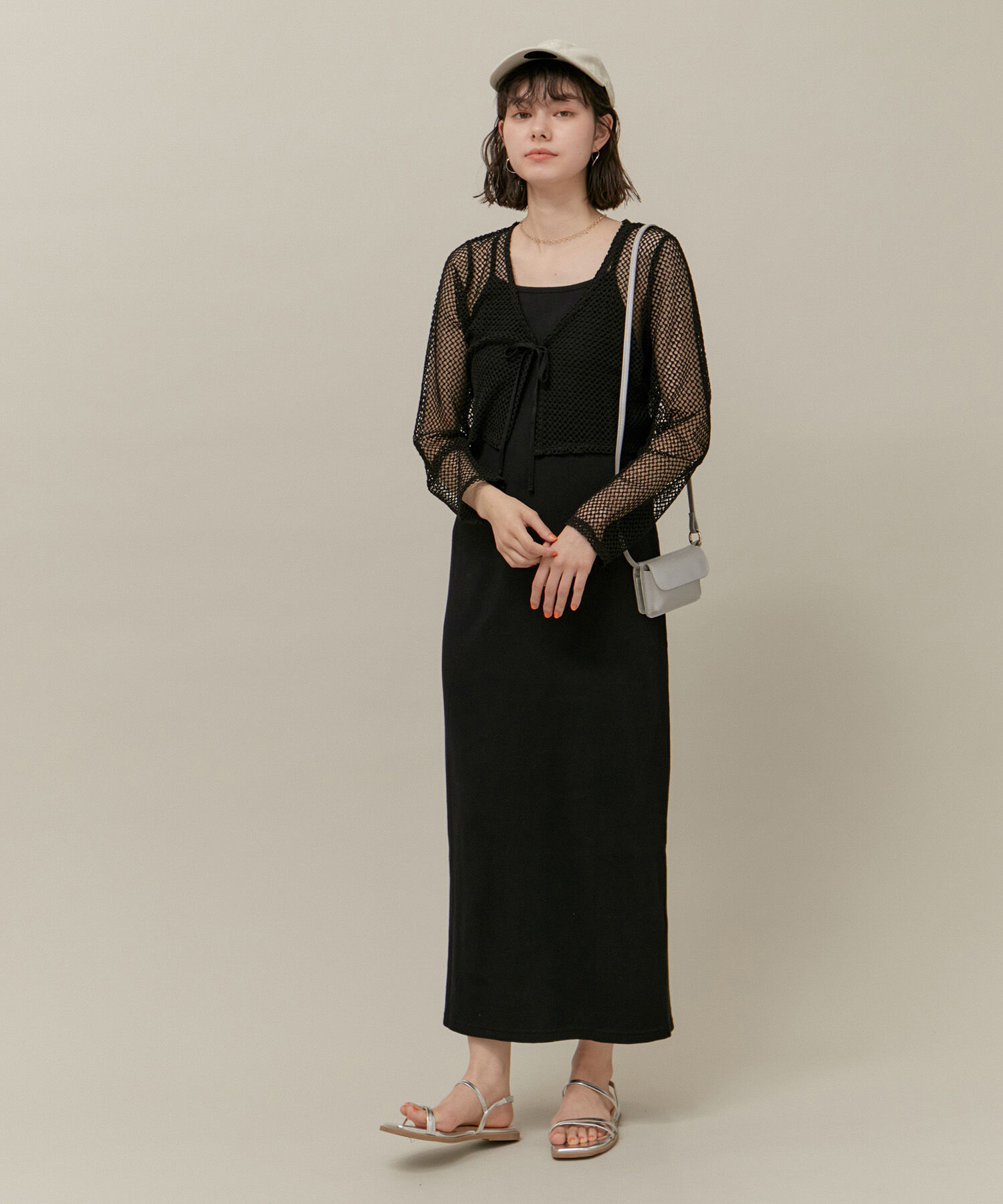 ROPE' PICNIC R「クロップドメッシュカットカーディガン」|カーディガン|