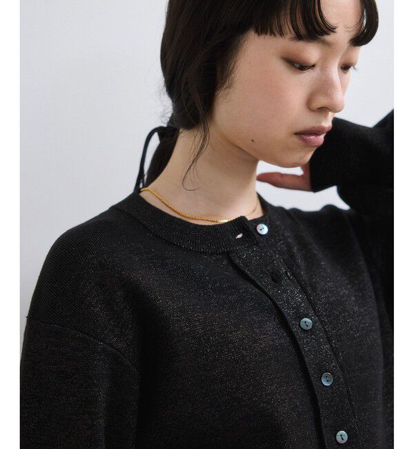 ADAM ET ROPE'「【WEB限定】ラメニットコンパクトカーディガン」|カーディガン|