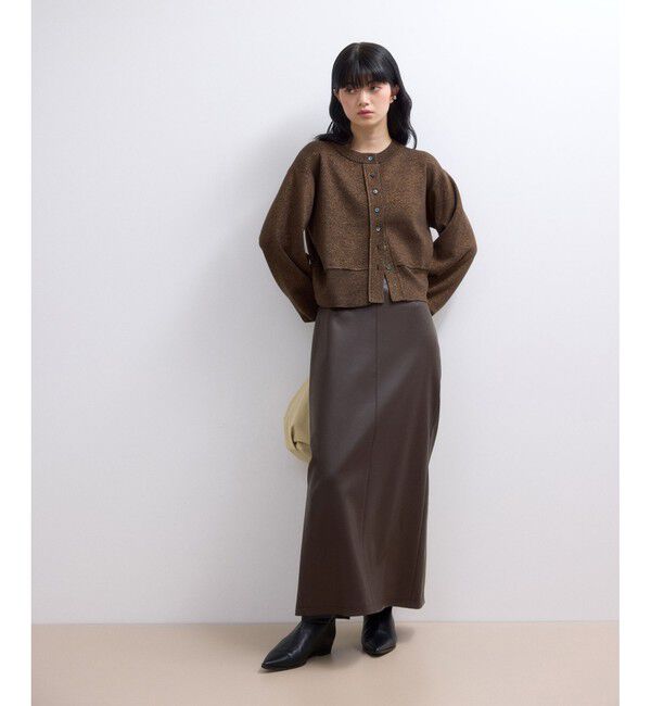 ADAM ET ROPE'「【WEB限定】ラメニットコンパクトカーディガン」|カーディガン|
