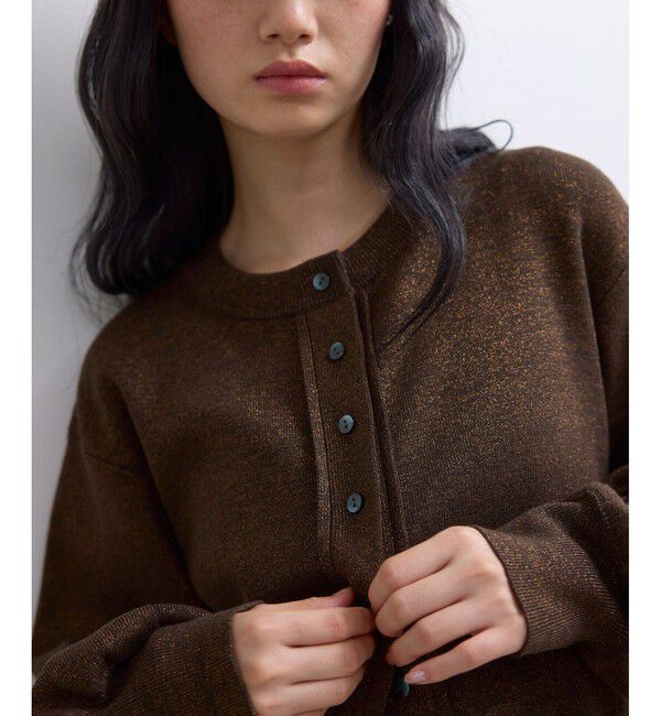 ADAM ET ROPE'「【WEB限定】ラメニットコンパクトカーディガン」|カーディガン|
