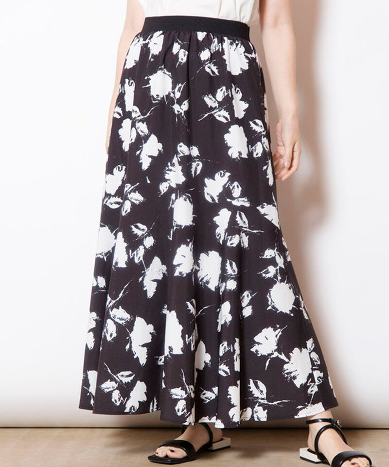  「プリントセミマーメイドスカート」|フレア|BLACK X WHITE