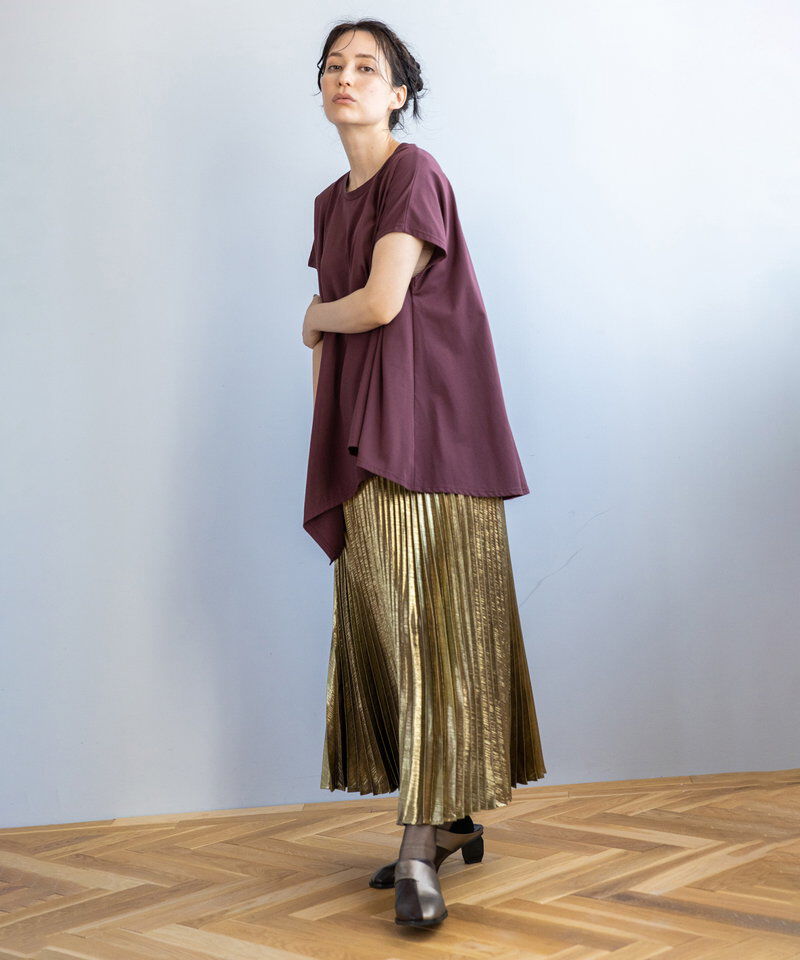  「フォイルコーティングプリーツスカート」|スカート|