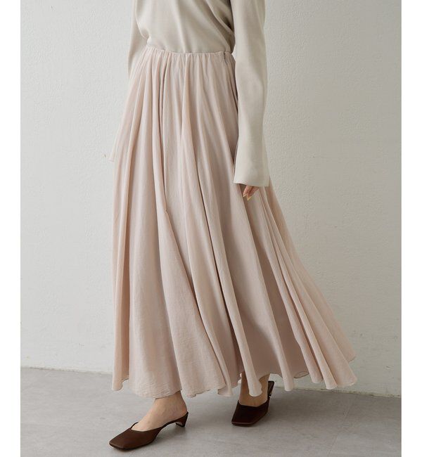  「製品染めカラースカート」|スカート|ベージュ