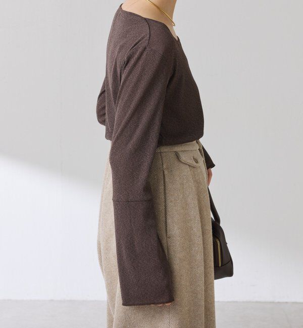  「シアーラメリブスクエアカットソー」|Tシャツ・カットソー|