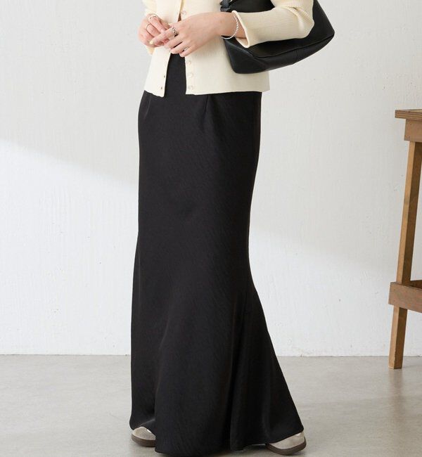  「【IDE監修大きめサイズ/WEB限定リバイバル】サテンマーメイドスカート」|スカート|ブラック