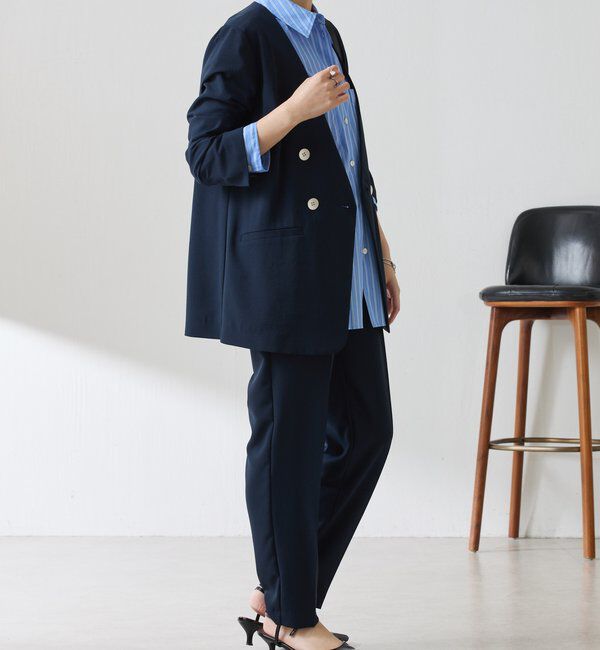  「【リバイバル】ジャージノーカラーダブルジャケット/セレモニー」|スーツ|