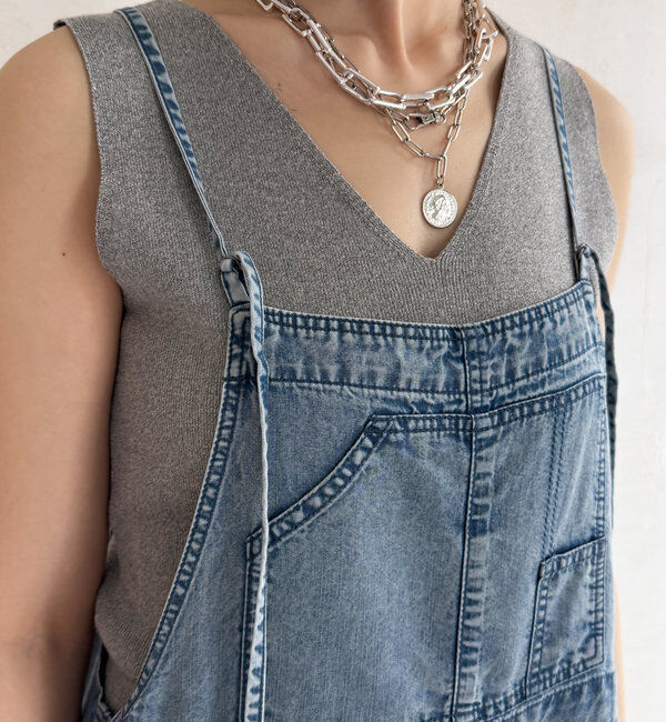  「【新色追加】リヨセルデニムオールインワン」|ワンピース|