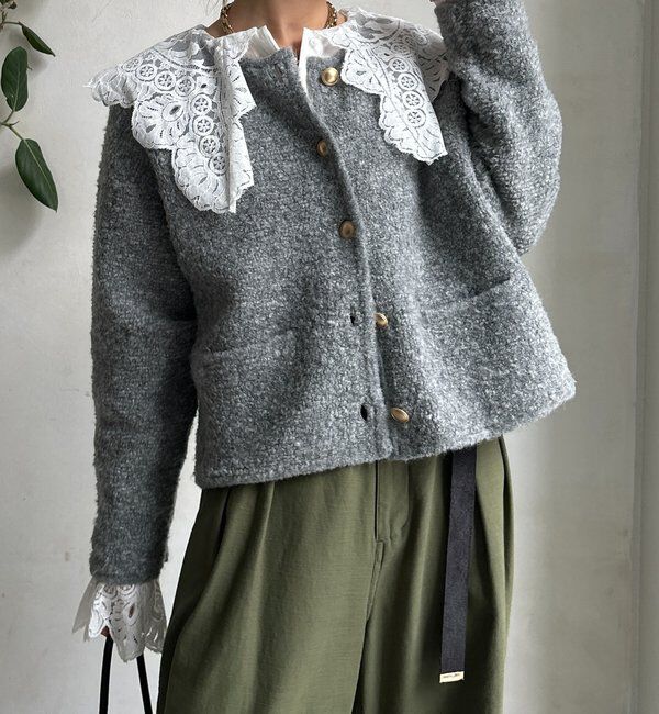  「ループヤーンニットジャケット」|カーディガン|グレー