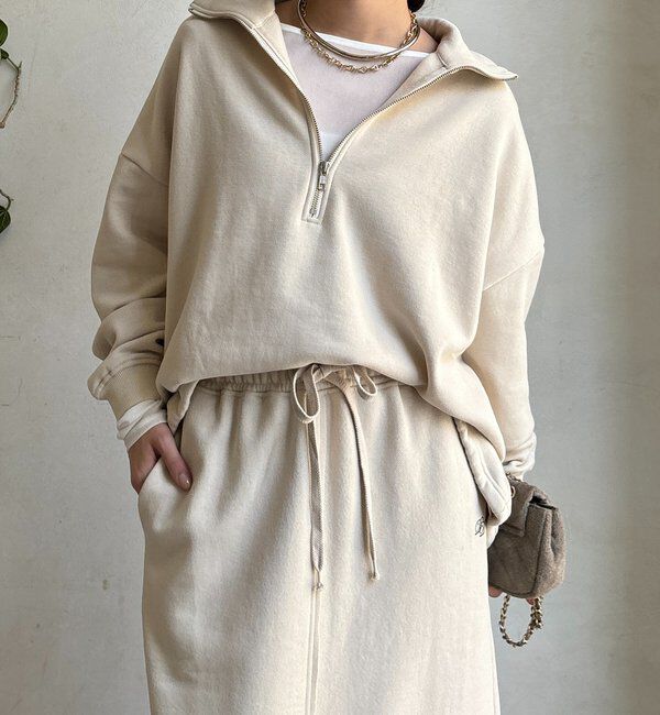  「裏起毛ドロストハーフジッププルオーバー」|Tシャツ・カットソー|