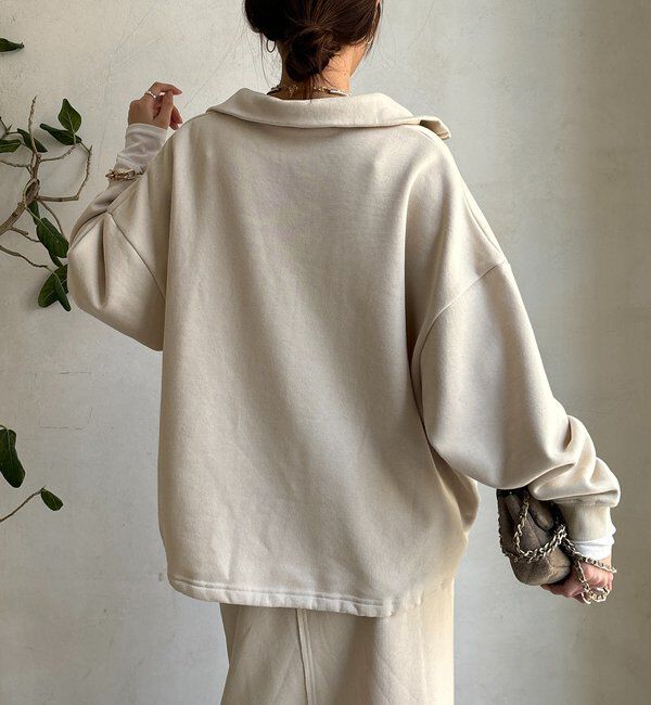  「裏起毛ドロストハーフジッププルオーバー」|Tシャツ・カットソー|