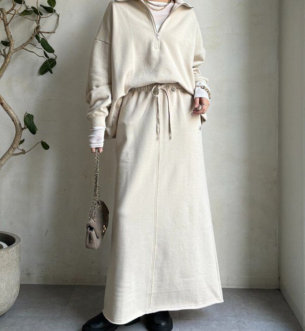  「裏起毛ドロストハーフジッププルオーバー」|Tシャツ・カットソー|