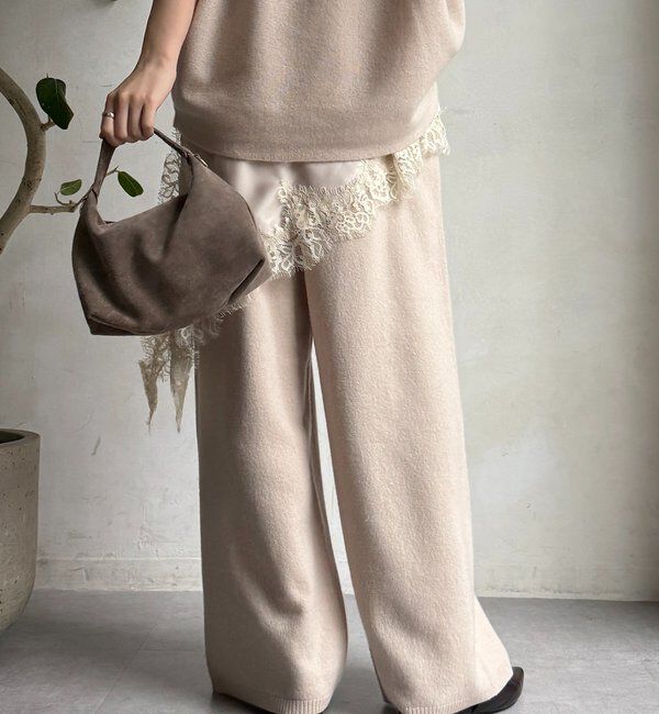  「メリノウール100％ニットパンツ」|チノ|