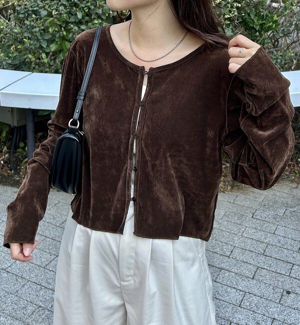  「チュールベロア2WAYカーディガン」|Tシャツ・カットソー|