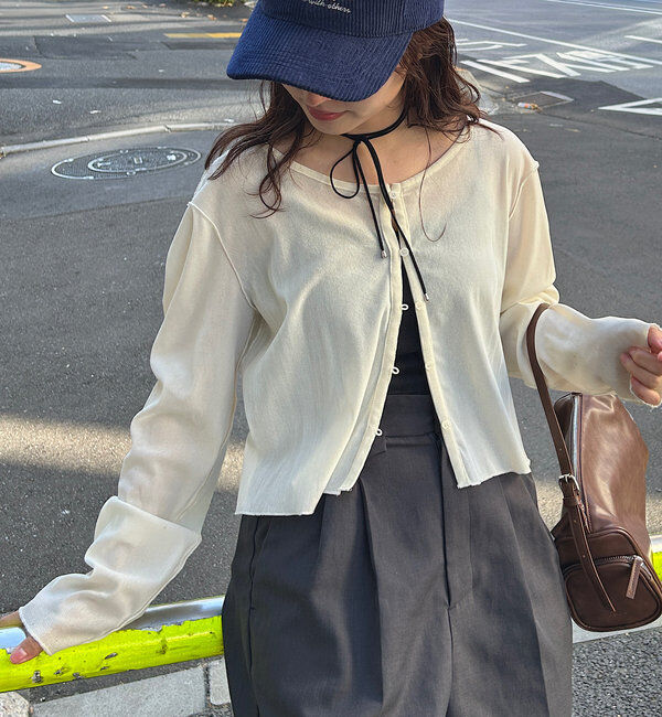  「チュールベロア2WAYカーディガン」|Tシャツ・カットソー|