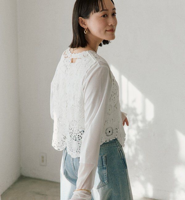  「予約【着映え】エンブロイダリーベスト」|ニット・セーター|