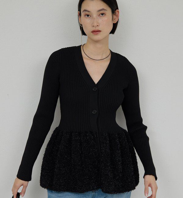  「【手洗い可】ファンシーペプラムカーデ」|ニット・セーター|