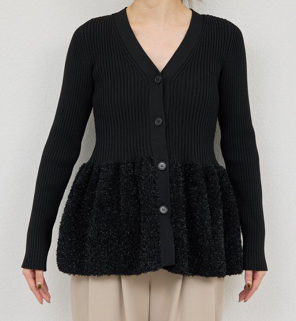  「【手洗い可】ファンシーペプラムカーデ」|ニット・セーター|