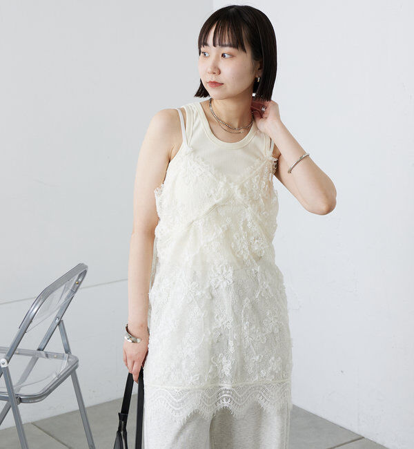  「レースVキャミチュニック」|シャツ・ブラウス|