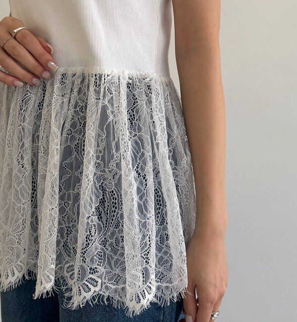  「【トレンド感あるレイヤードコーデに！調整可能◎】レースキャミ」|キャミソール|