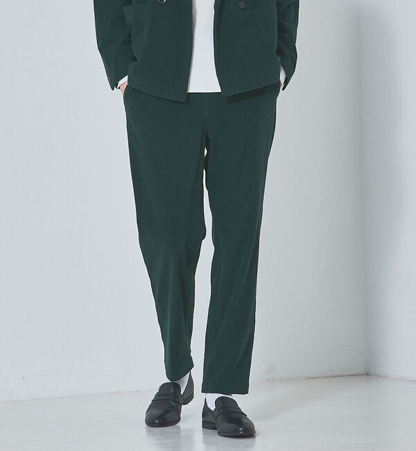 ABAHOUSE「【セットアップ対応】ストレッチ コーデュロイ ワイドテーパード パンツ」|その他|ダークグリーン
