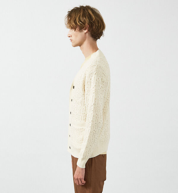 ABAHOUSE「【スカシ柄】インディゴヤーン接結カーディガン」|カーディガン|