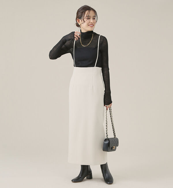 Rouge vif「【XSサイズ展開】【ロングセラー】ハイウエストサスペンダースカート」|スカート|