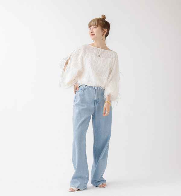 Rouge vif「フェザージャガードスリーブリボンブラウス」|シャツ・ブラウス|