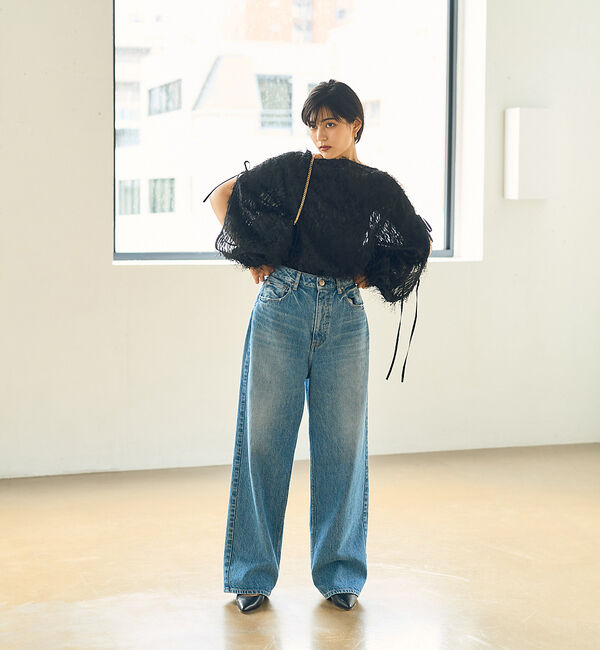 Rouge vif「フェザージャガードスリーブリボンブラウス」|シャツ・ブラウス|