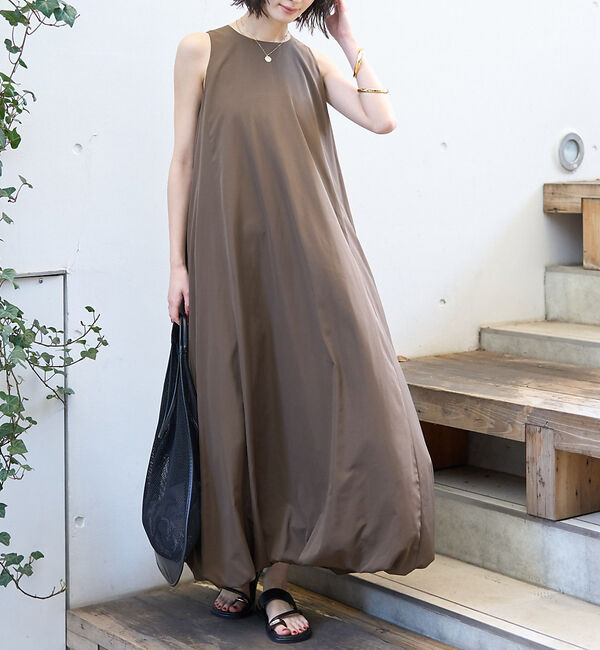 Rouge vif「ノースリーブ バルーンワンピース」|ワンピース|ブラウン