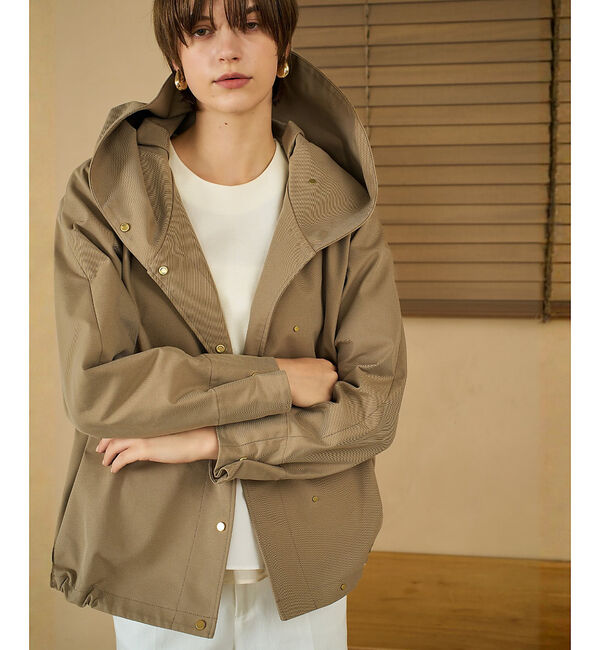 qualite「タスランストレッチフードブルゾン【予約】」|ブルゾン・スタジャン|ベージュ