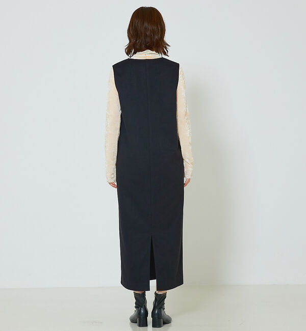 abahouse mavie「【大人のいちまんワンピ】ウォームジャージージレ風ジャンスカ」|ジャンパースカート|