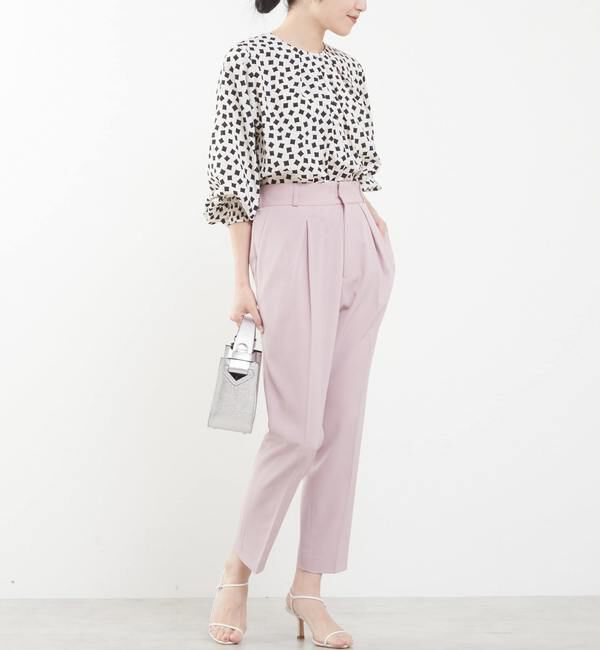 TIARA「ランダムスクエアプリントブラウス」|シャツ・ブラウス|