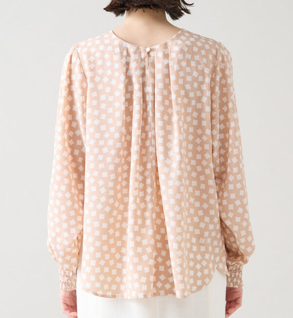 TIARA「ランダムスクエアプリントブラウス」|シャツ・ブラウス|