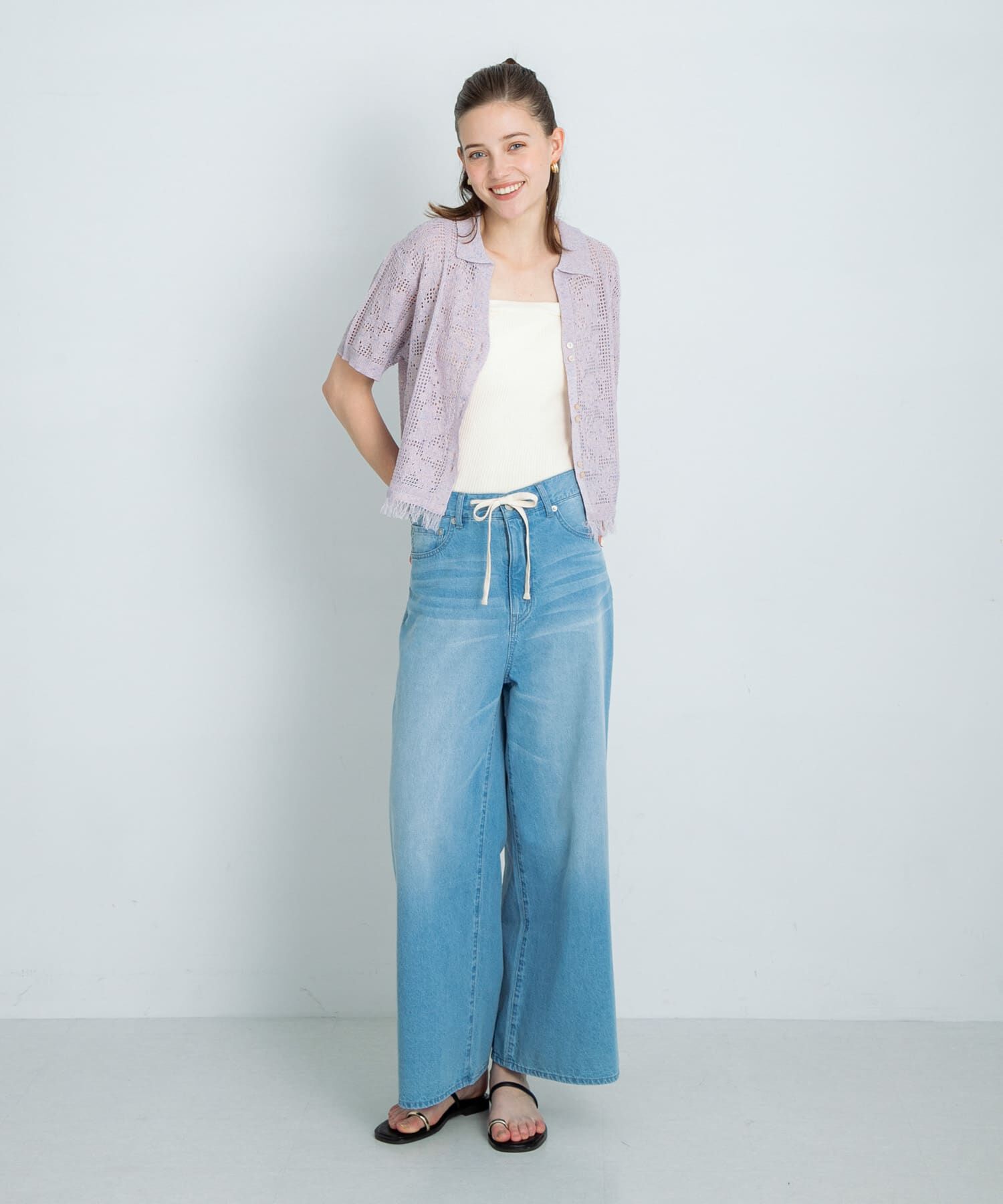 Sonny Label 「フラワーメッシュサマーニットシャツ」|シャツ・ブラウス|