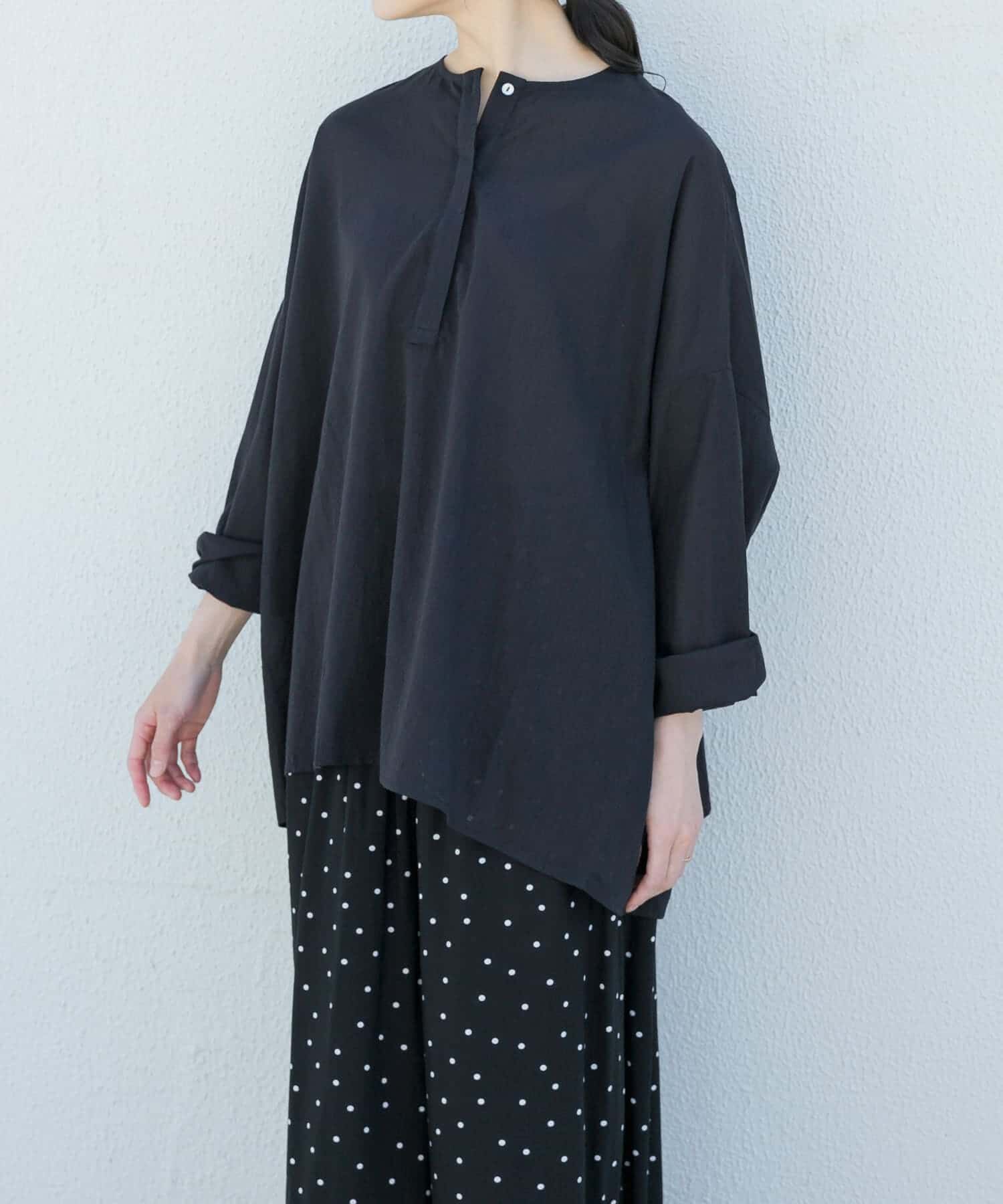 かぐれ「ボイルワイドプルオーバー」|シャツ・ブラウス|ブラック