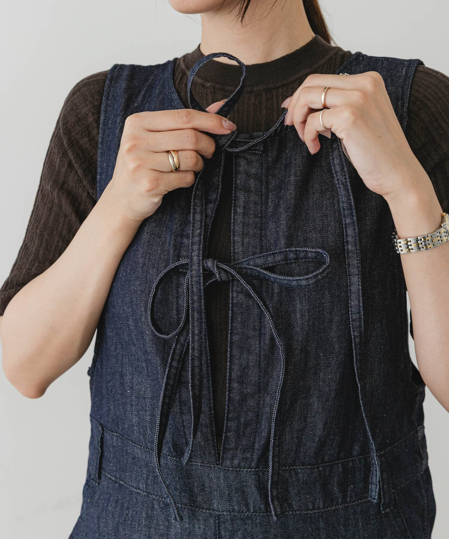 URBAN RESEARCH ROSSO「F by ROSSO　デニムリボンオールインワン」|スカート|