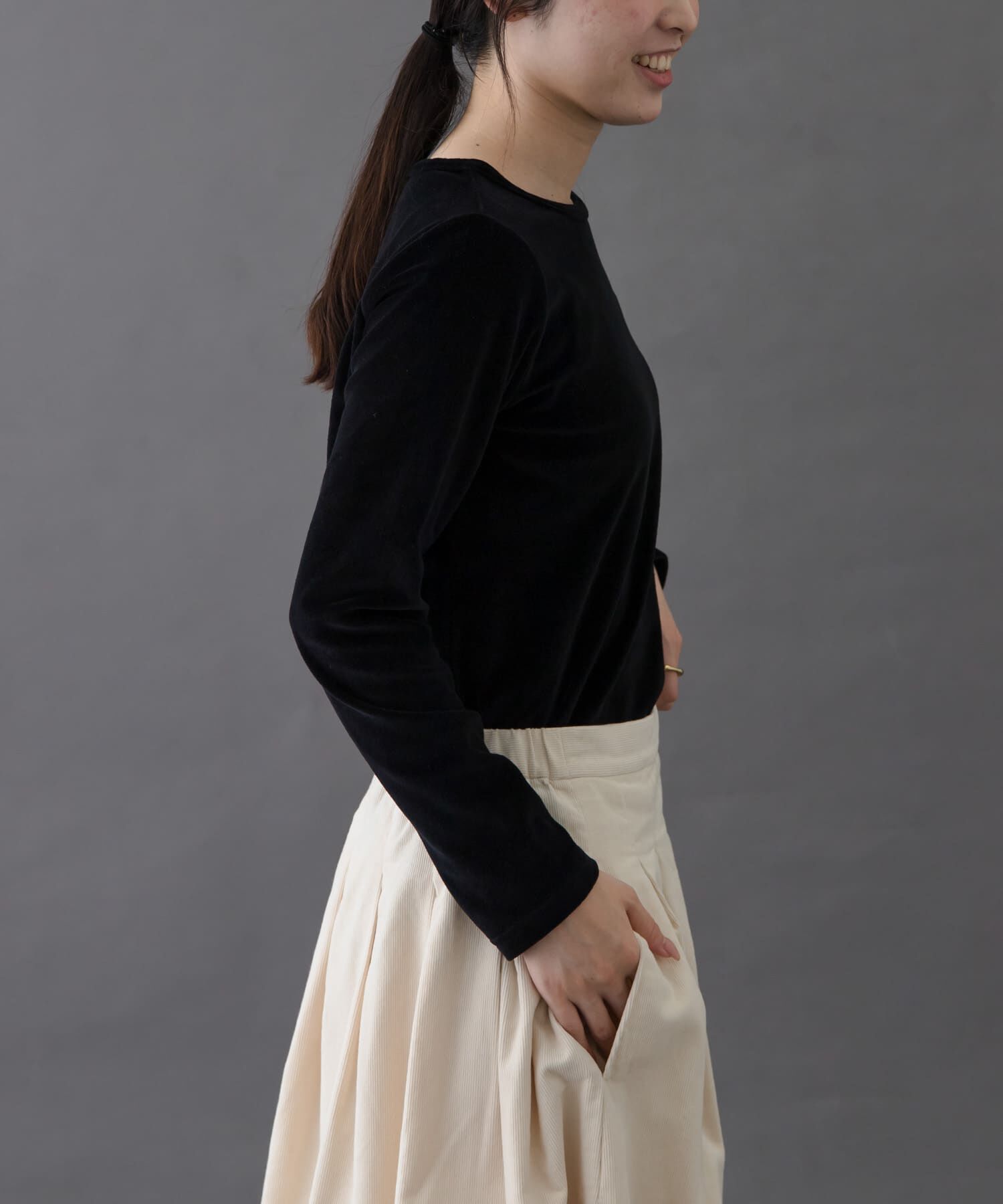 URBAN RESEARCH DOORS「FORK&SPOON　ベロアロングスリーブTシャツ」|Tシャツ・カットソー|