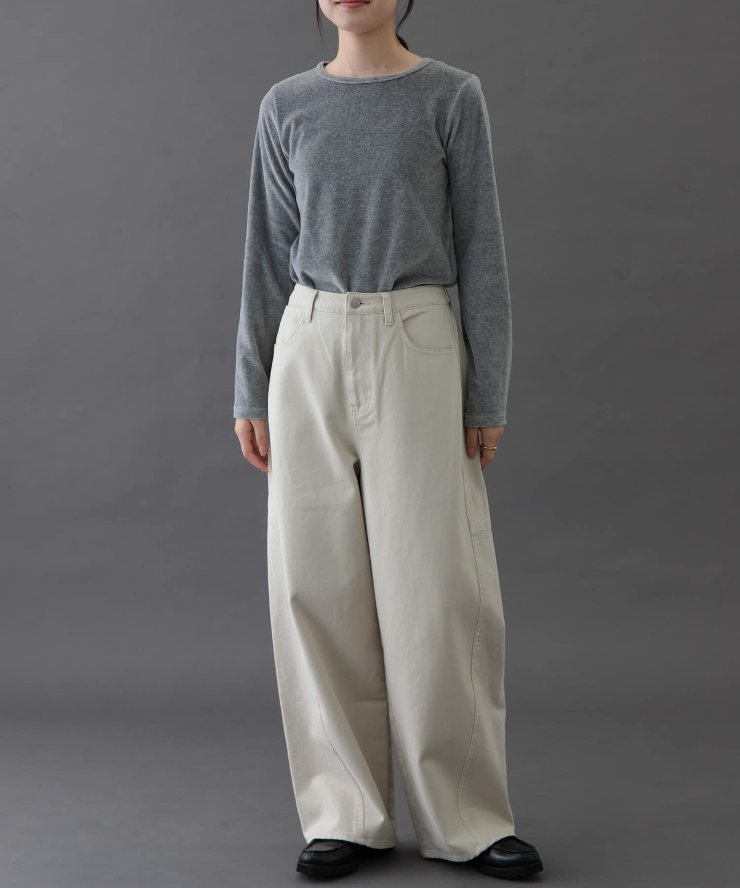 URBAN RESEARCH DOORS「FORK&SPOON　ベロアロングスリーブTシャツ」|Tシャツ・カットソー|