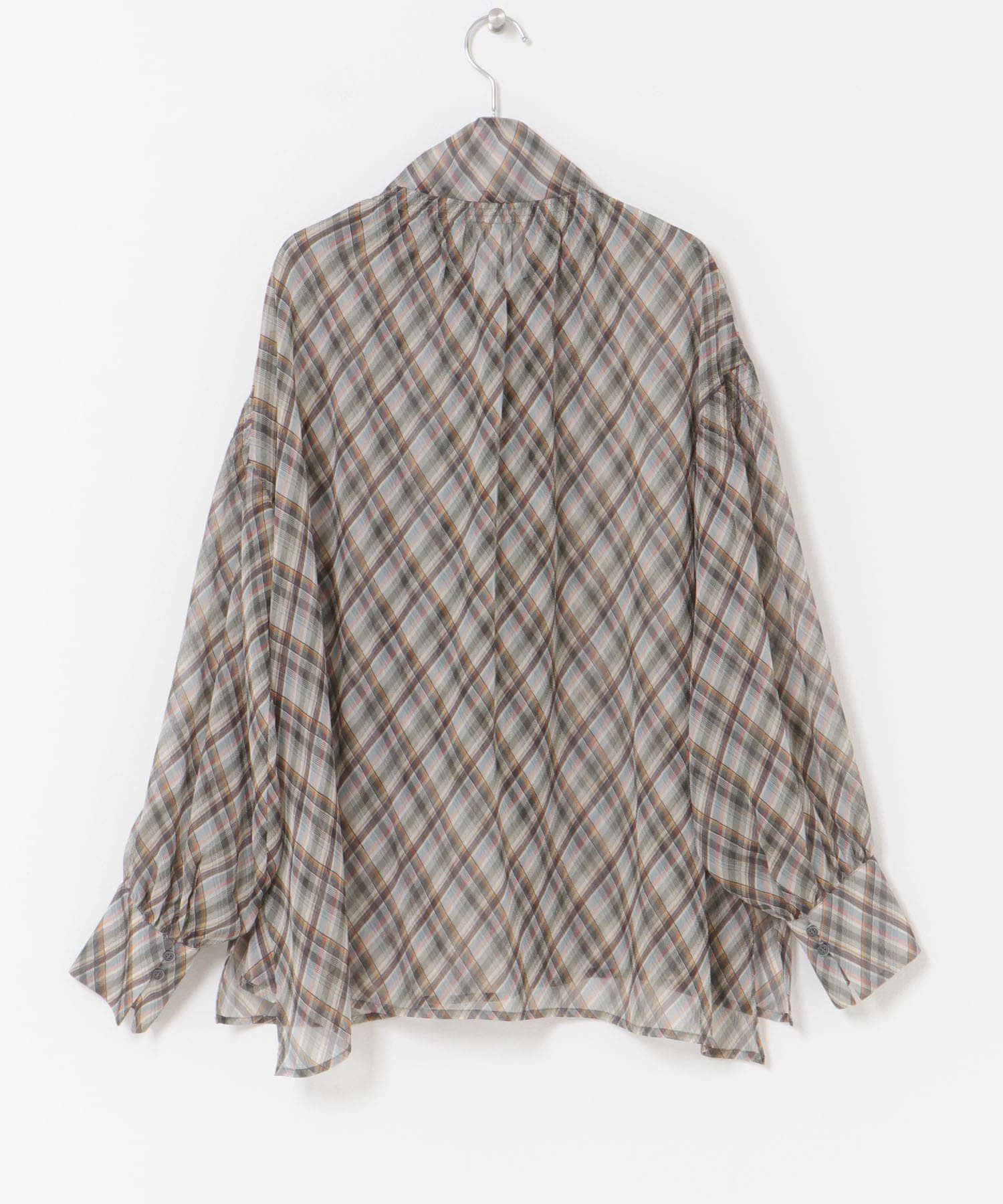 URBAN RESEARCH ROSSO「チェックボウタイボリュームブラウス」|シャツ・ブラウス|