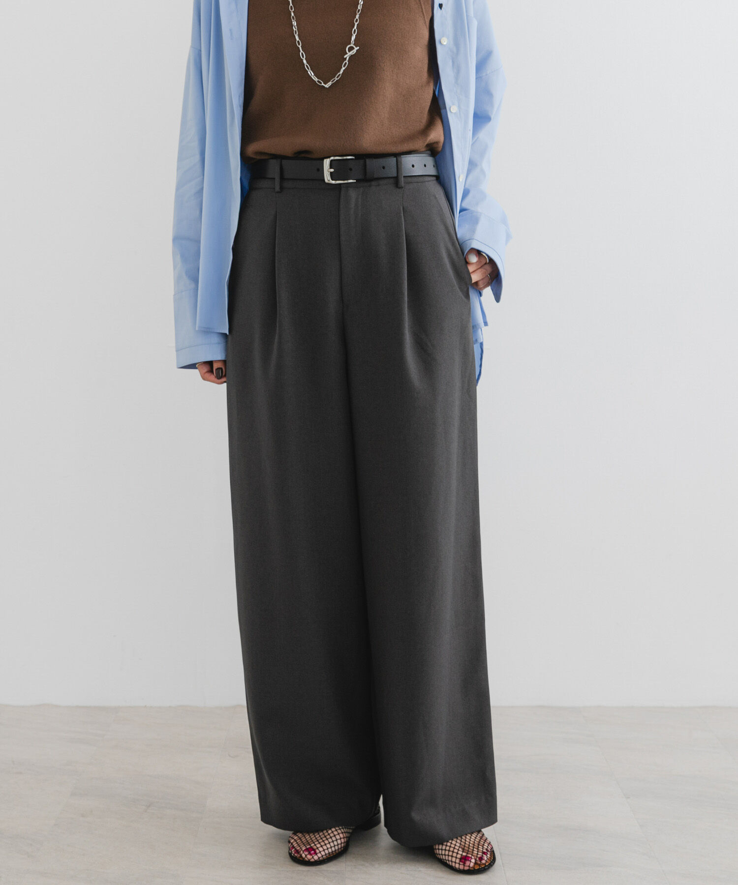 URBAN RESEARCH ROSSO「『UR TECH SMOOTHLUXE』F by ROSSO　タックワイドパンツ」|その他|