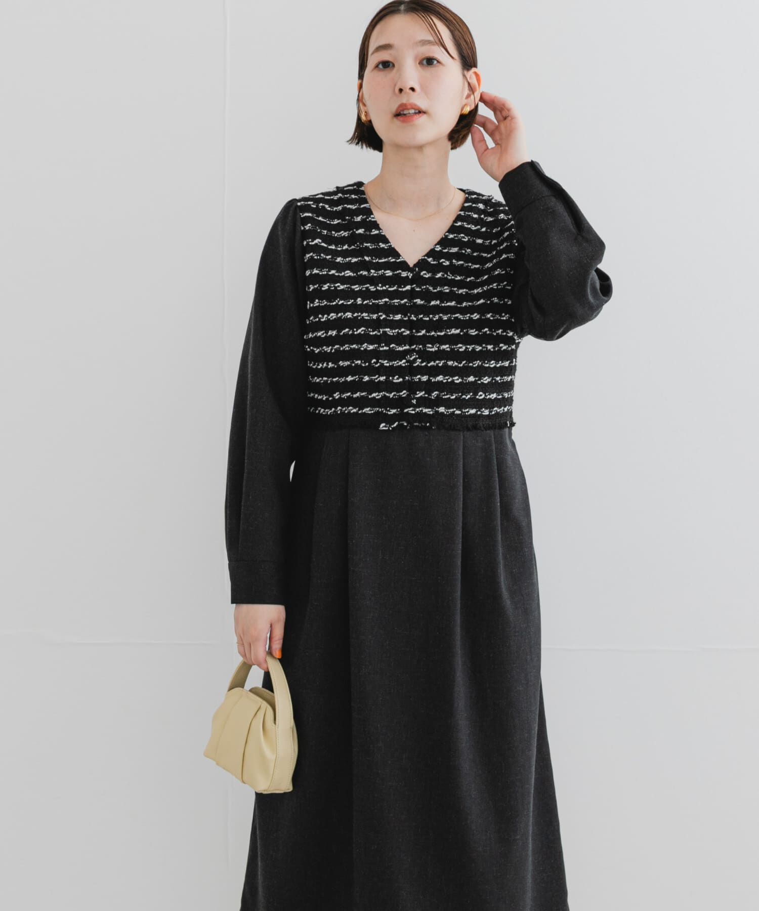 URBAN RESEARCH ROSSO「F by ROSSO　ツイードドッキングワンピース」|ワンピース|