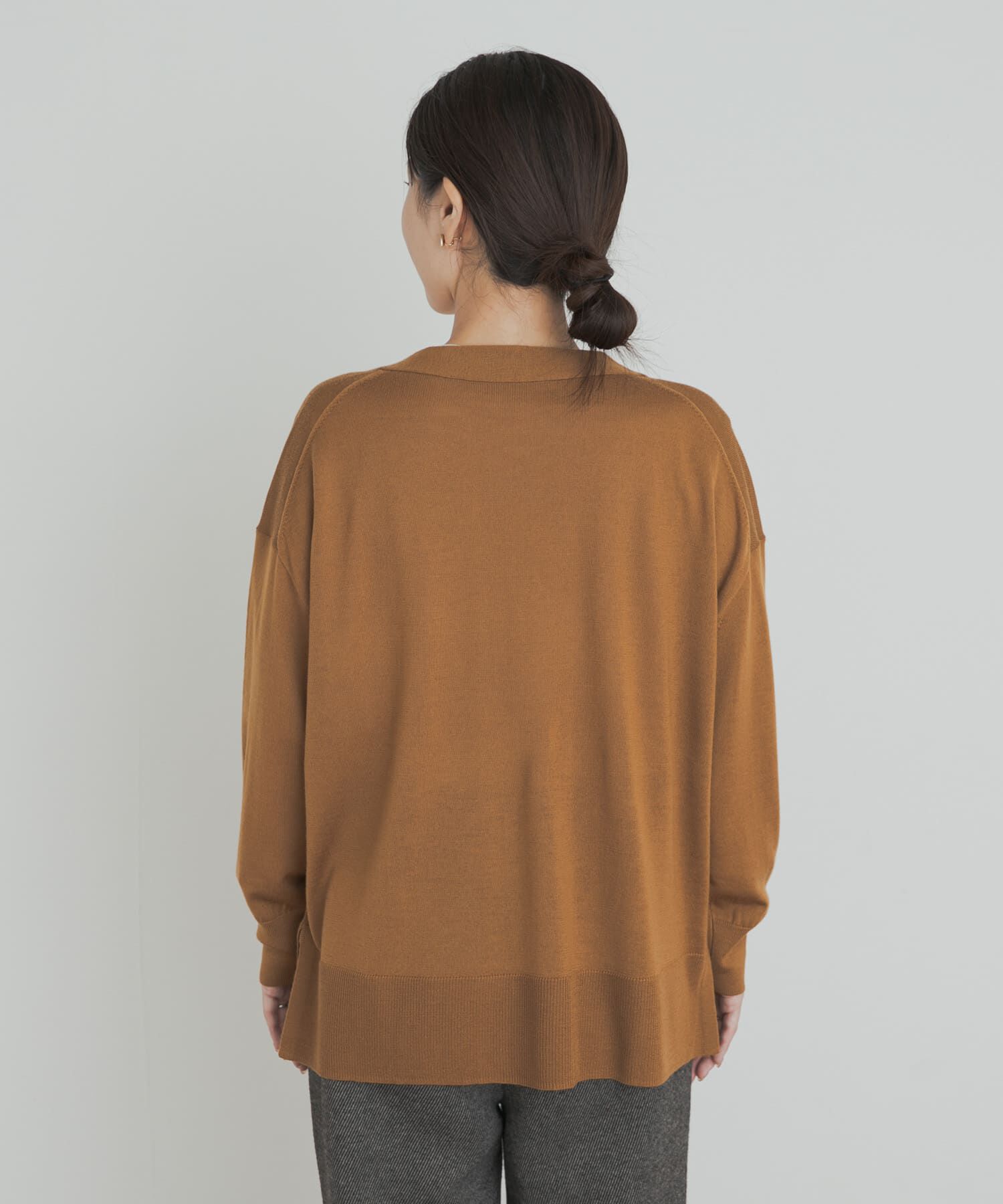 URBAN RESEARCH DOORS「ウォッシャブルウールVネックワイドカーディガン」|カーディガン|