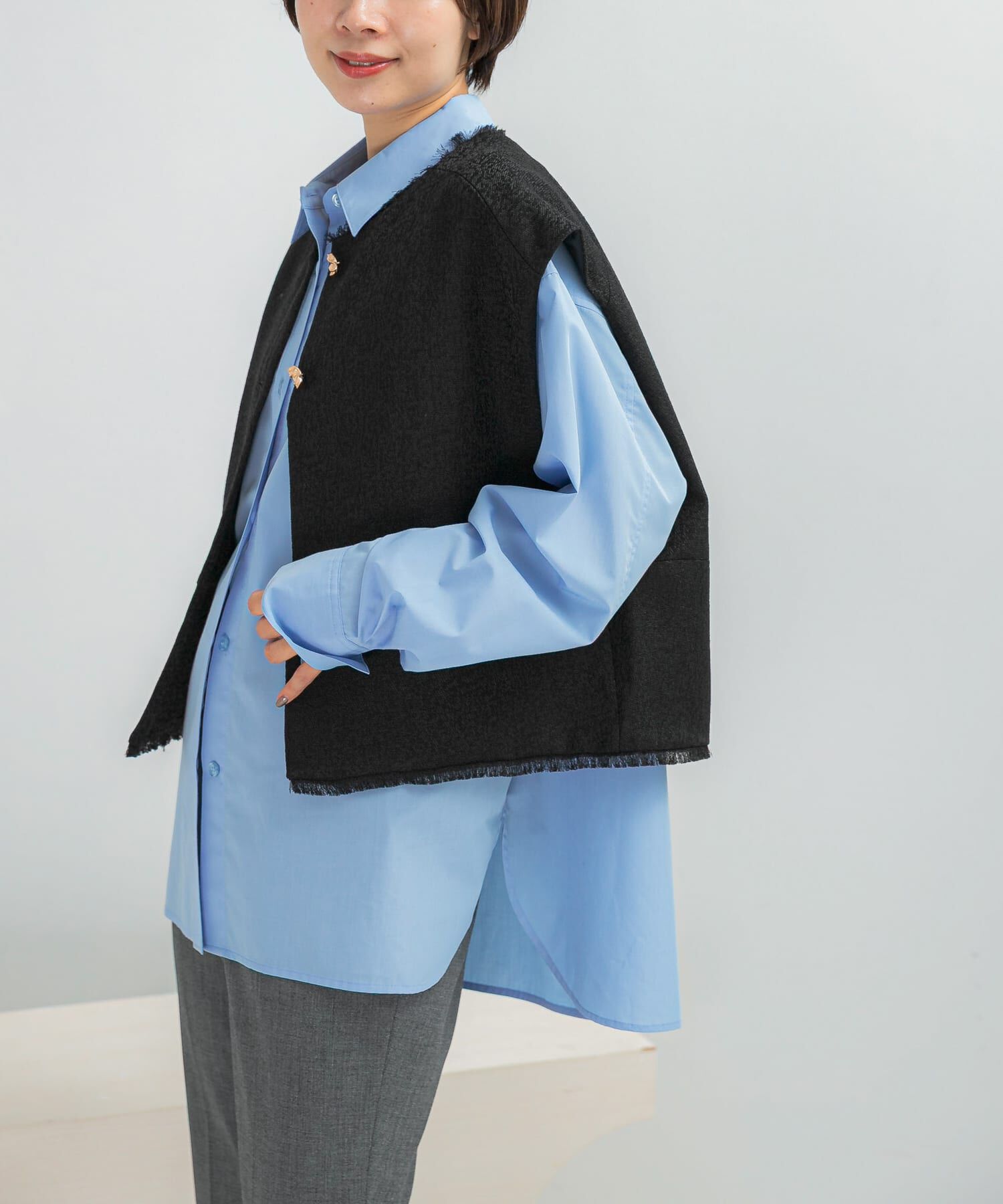 URBAN RESEARCH ROSSO「CHIGNON　ツイードショートベスト」|ベスト・ジレ|