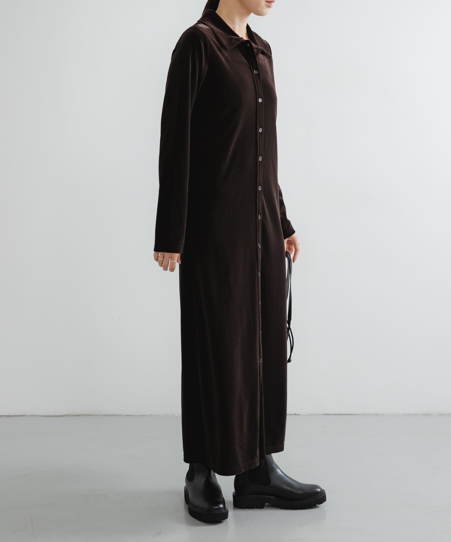 URBAN RESEARCH「ベロアシャツカラーワンピース」|ワンピース|