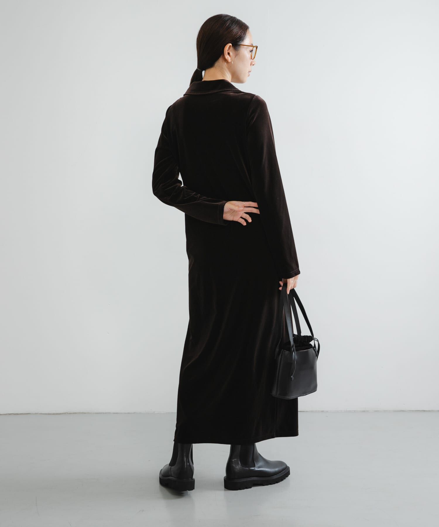 URBAN RESEARCH「ベロアシャツカラーワンピース」|ワンピース|