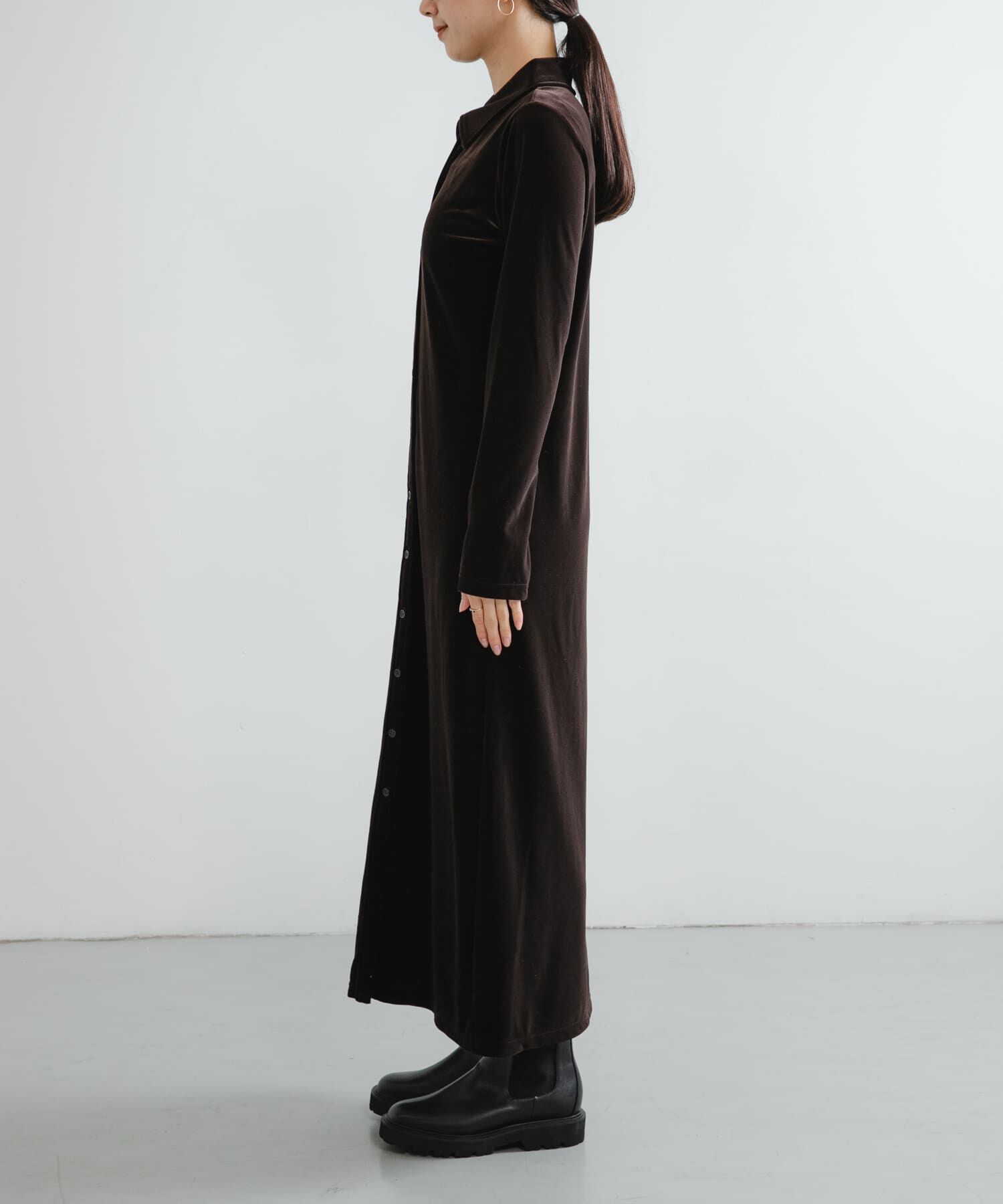 URBAN RESEARCH「ベロアシャツカラーワンピース」|ワンピース|