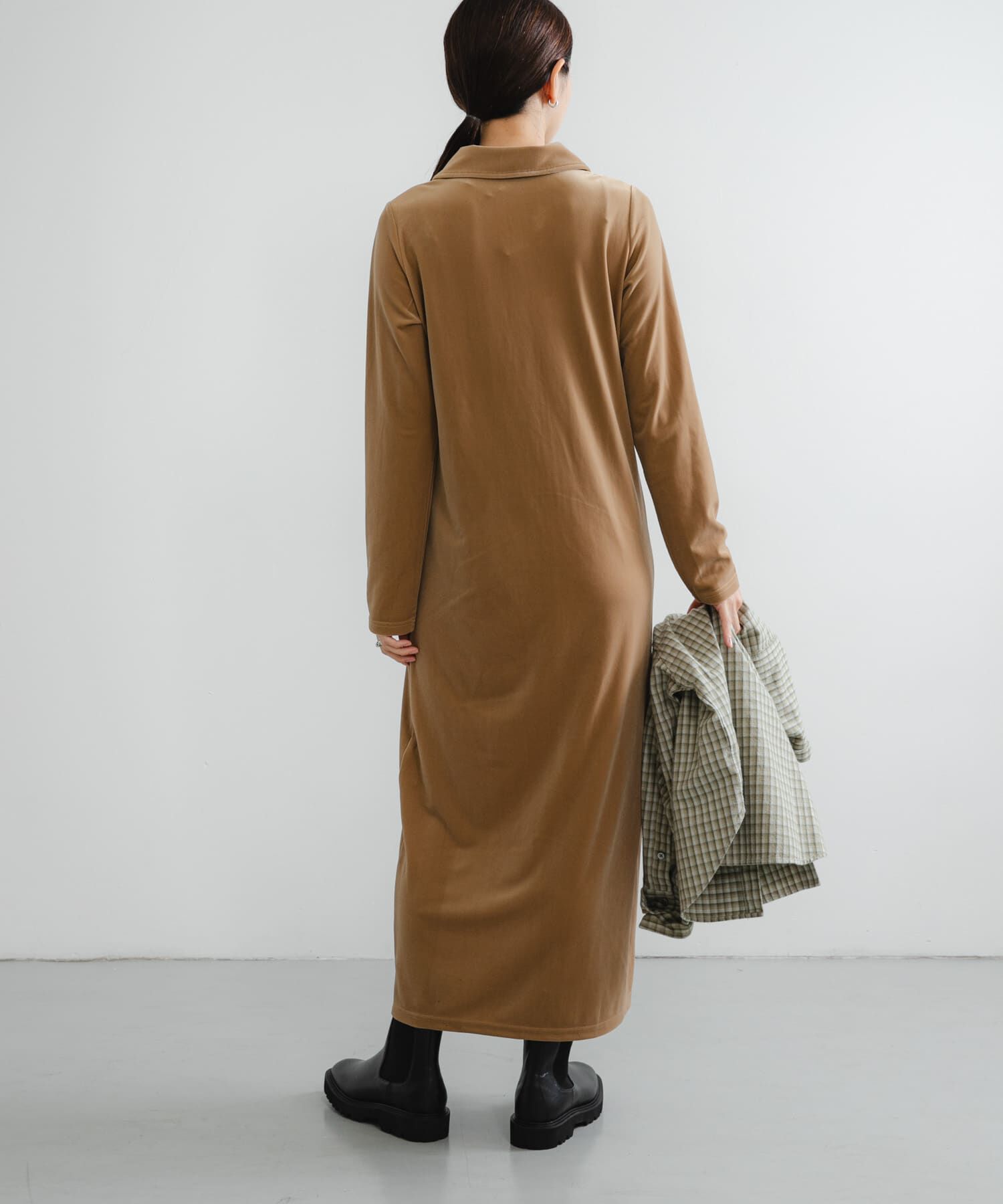 URBAN RESEARCH「ベロアシャツカラーワンピース」|ワンピース|