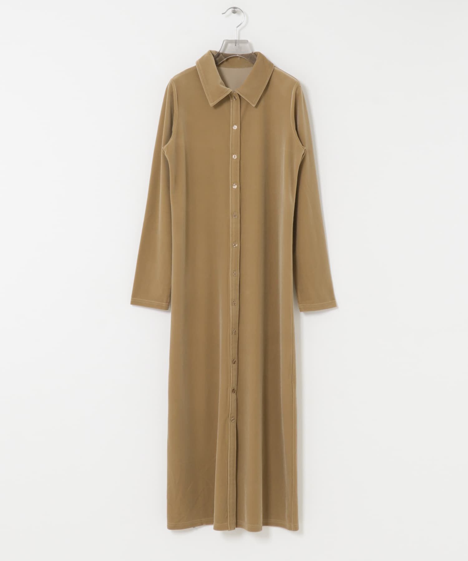 URBAN RESEARCH「ベロアシャツカラーワンピース」|ワンピース|
