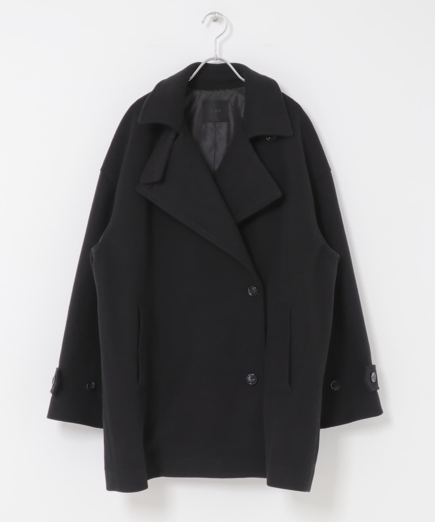  「BIGカラーミドルコート」|ノーカラーコート|